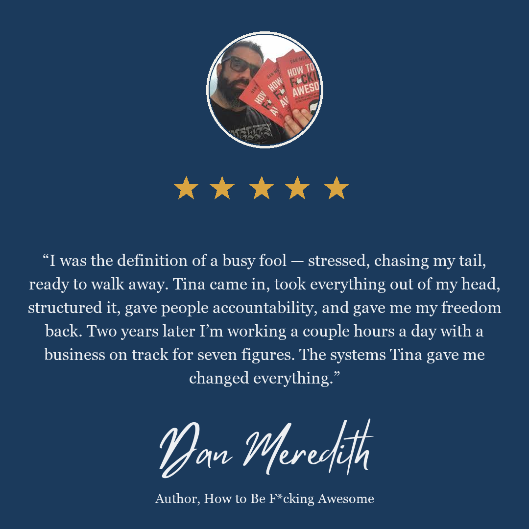Testimonial card: Dan Meredith