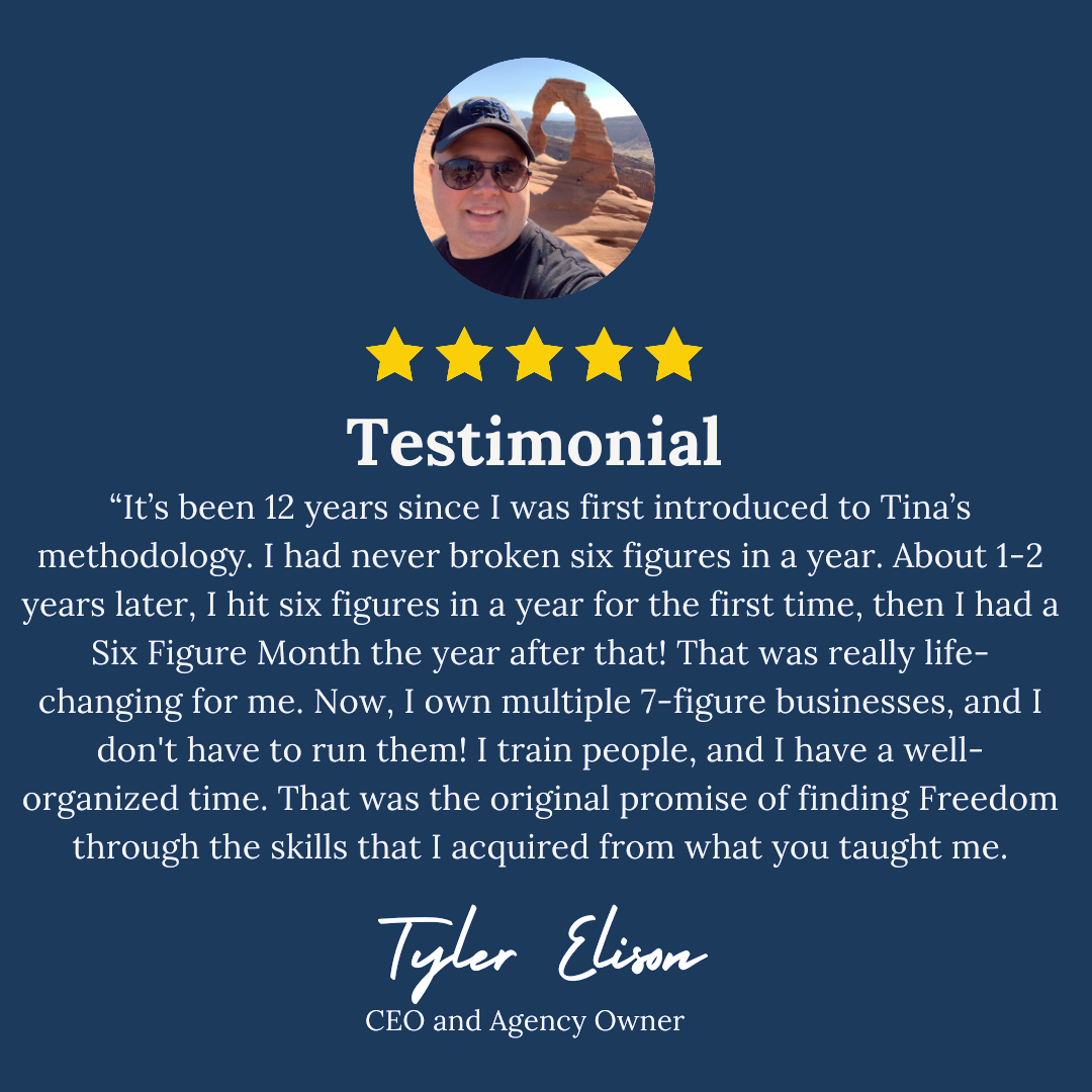 Testimonial card: Tyler Elison